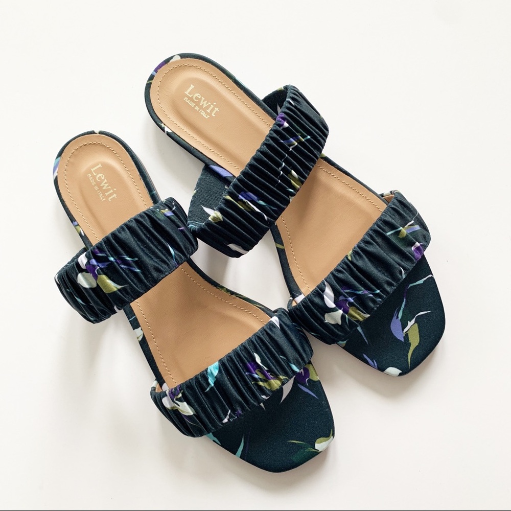 NWT Lewit Made In Italy Floral Slide Sandal